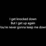 i get knocked down but i get up again lyrics