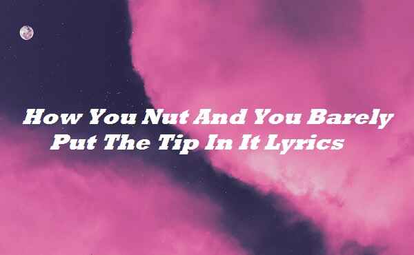 how u nut and you barely put the tip in it lyrics