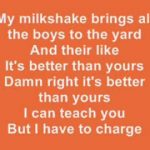 my milkshake brings all the boys to the yard lyrics