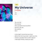 my universe coldplay ft bts lyrics