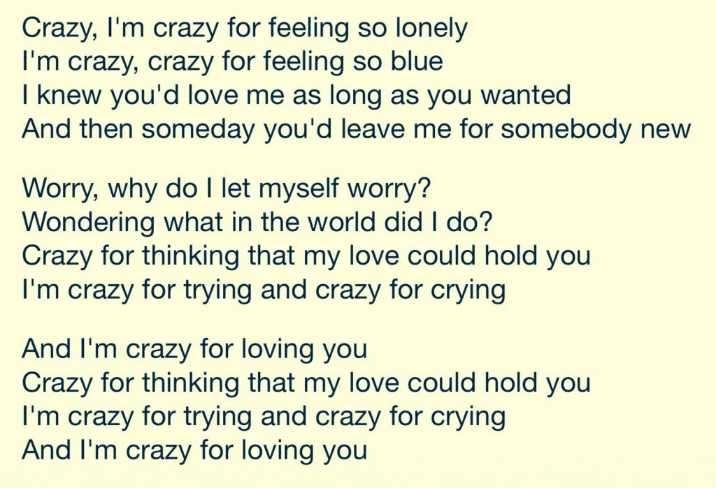 am i crazy to think that i could be in love lyrics