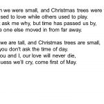 when i was small and christmas trees were tall lyrics