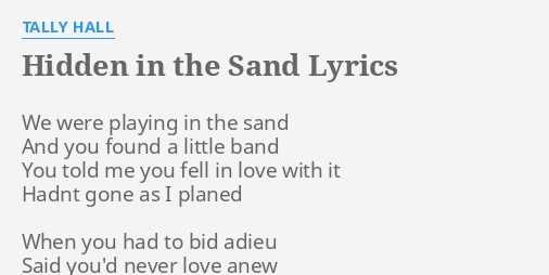 we were playing in the sand lyrics