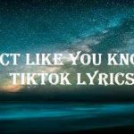 act like you know tiktok lyrics