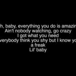 oh baby everything you do is amazing lyrics