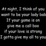 at night i think of you i want to be your lady baby lyrics