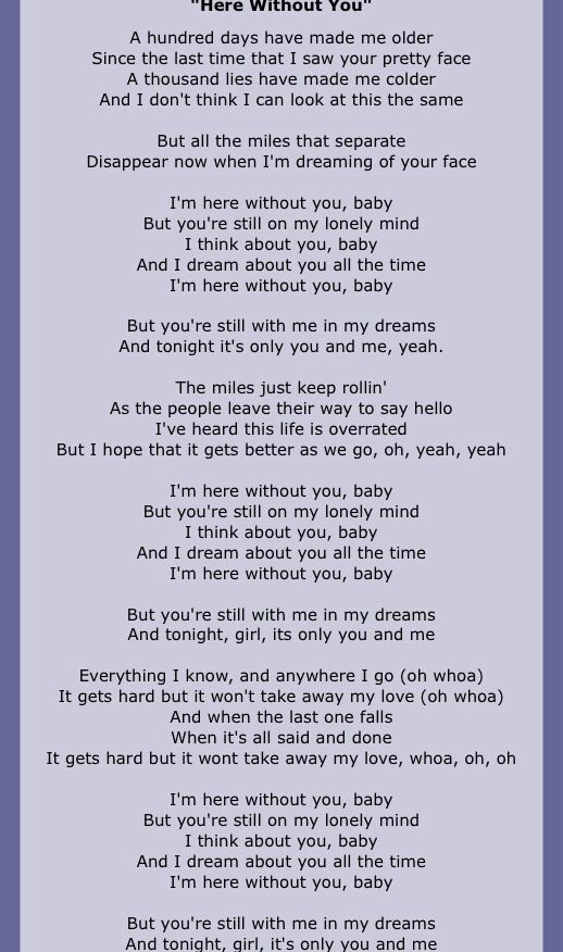 here without you lyrics 3 doors down