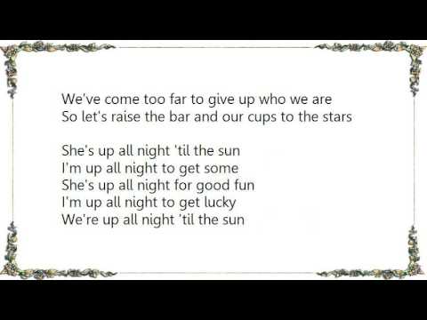 she up all night to the sun lyrics