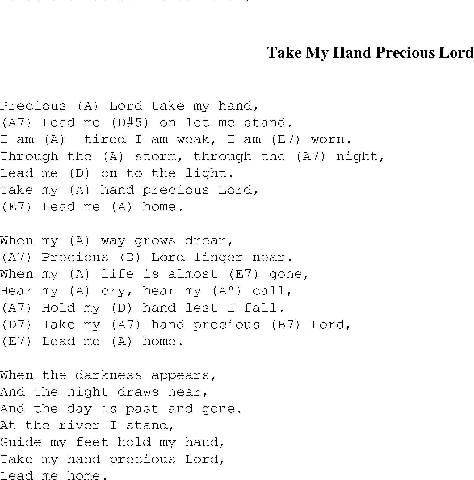 take my hand lyrics