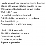 comparison is killing me slowly lyrics