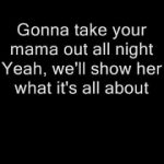 take your mama out all night lyrics