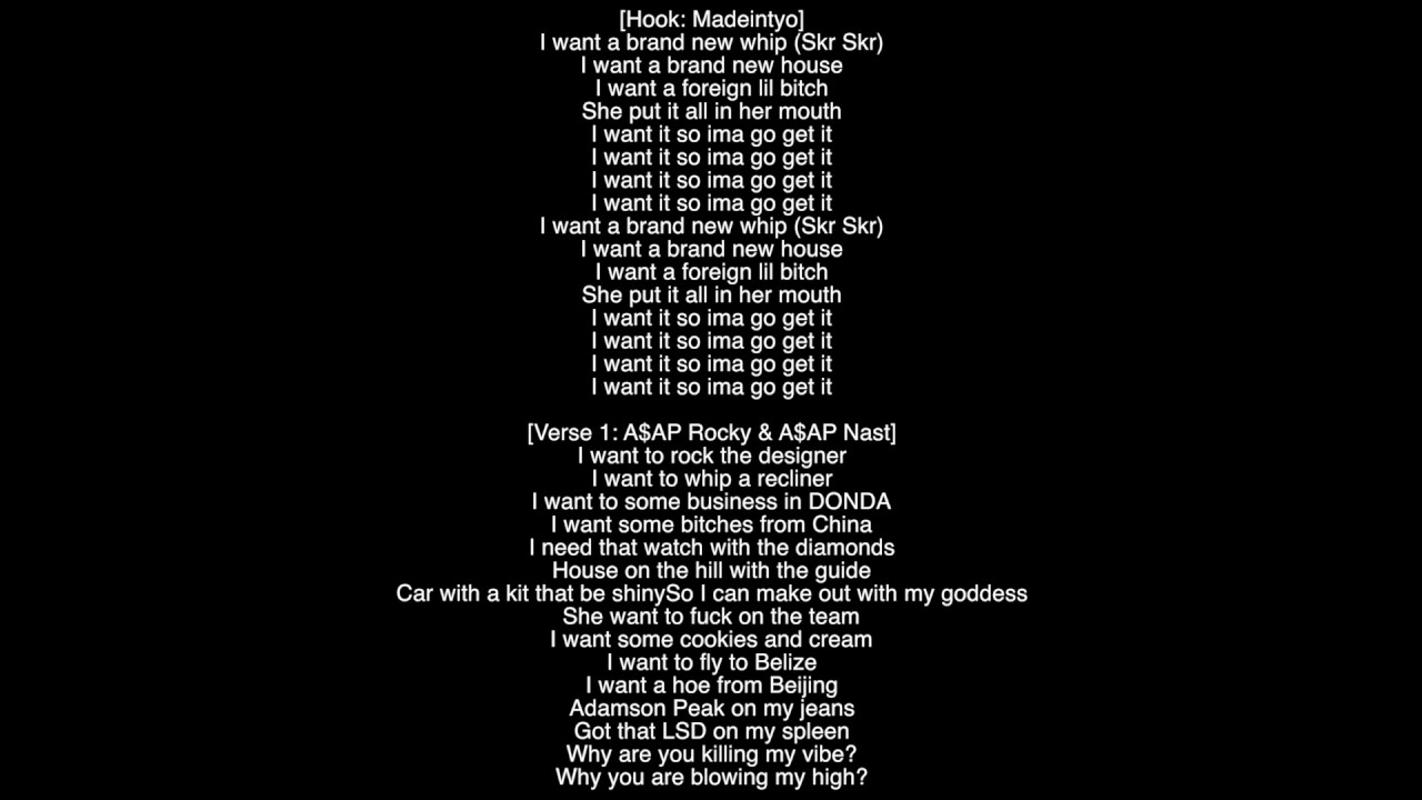 i want a brand new whip i want a brand new house lyrics