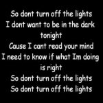 right right turn off the lights lyrics