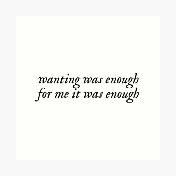 wanting was enough lyrics