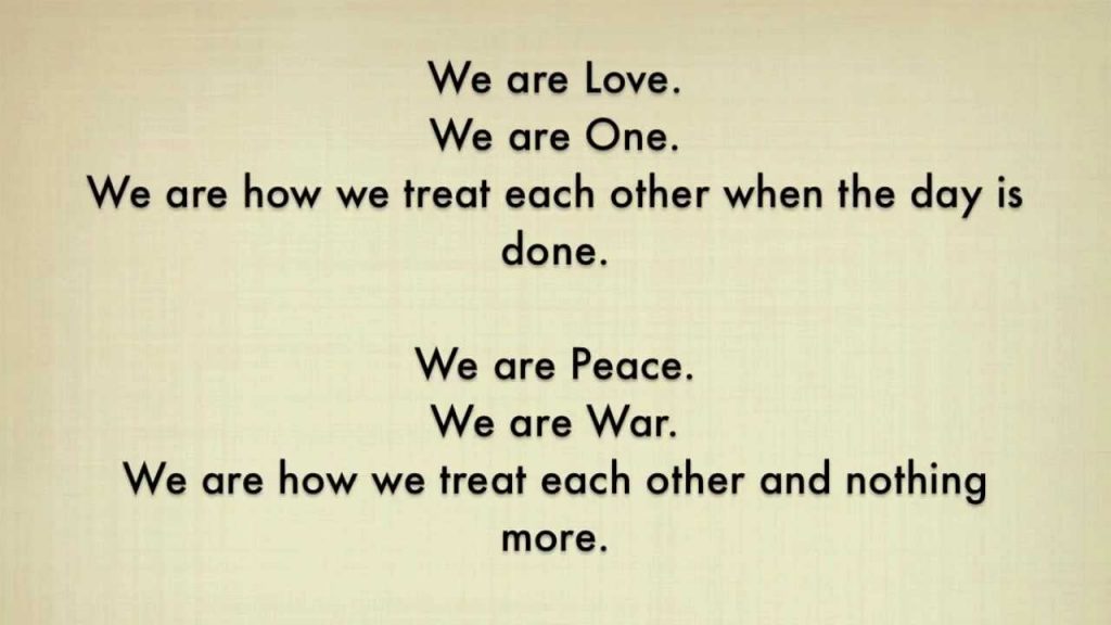 we are how we treat each other and nothing more lyrics